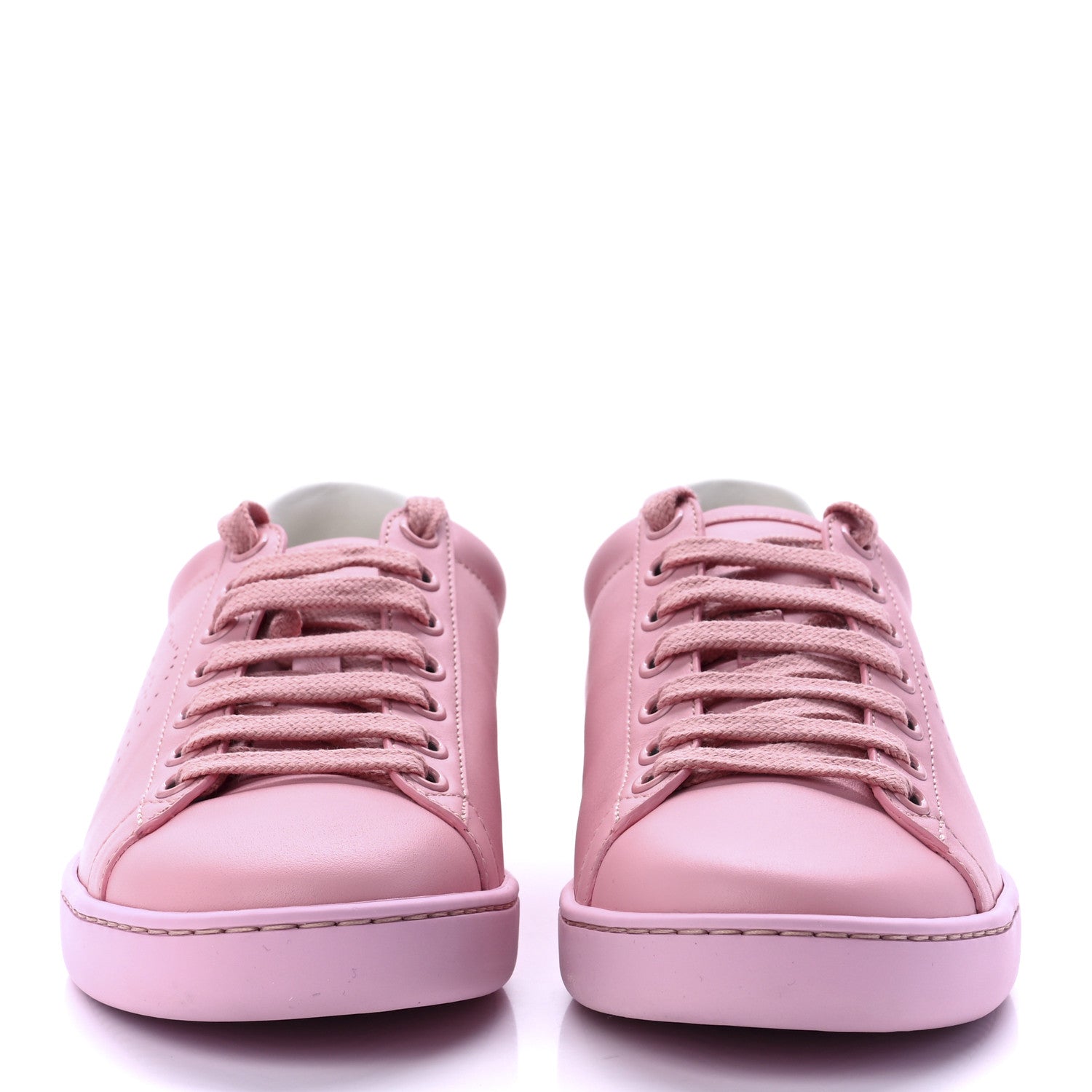 Gucci Calfskin Interlocking G Perforated Womens Ace Sneakers 35 Wild Rose Lapis 2 of 8