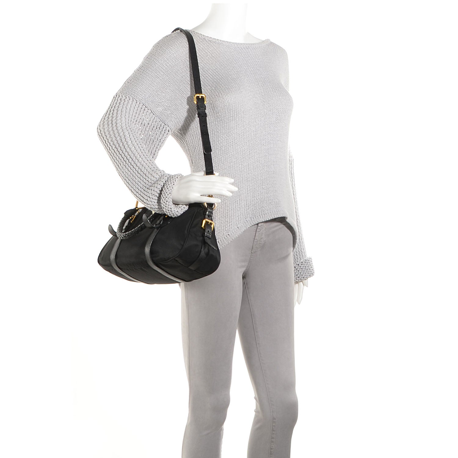 Prada Tessuto Nylon Shopping Satchel Black 2 of 10