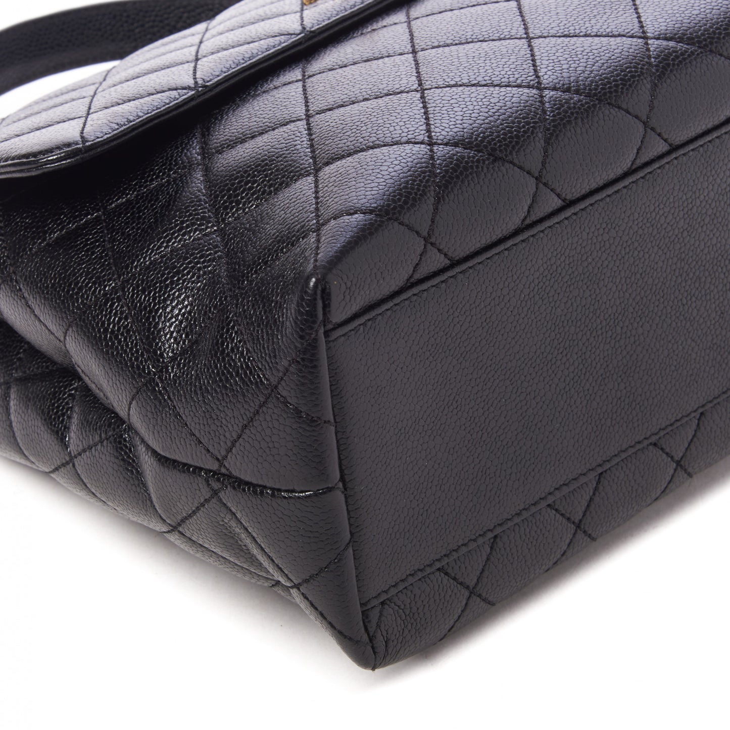 Caviar Quilted Jumbo Kelly Flap Black