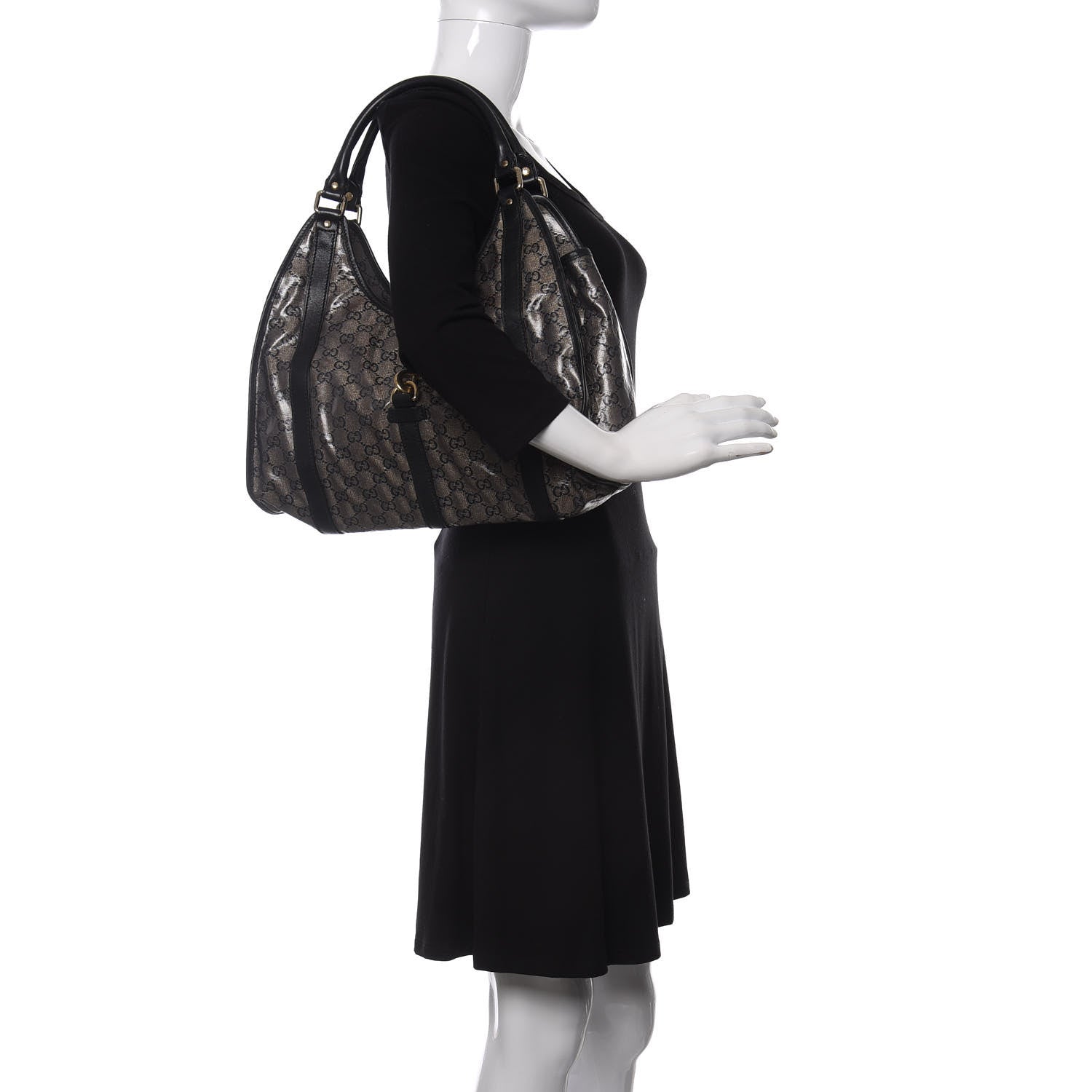 Gucci Crystal Monogram Medium Joy Shoulder Bag Black 2 of 16