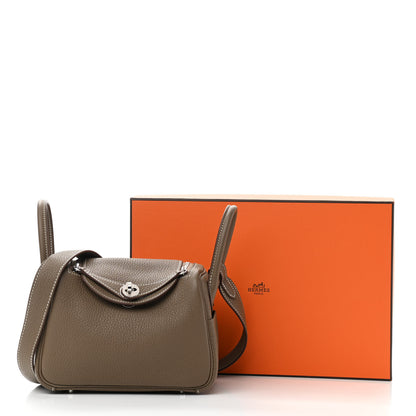 Hermes Taurillon Clemence Mini Lindy 20 Etoupe 11 of 11