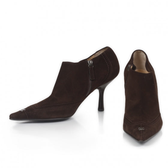 Suede Booties 37.5 Brown