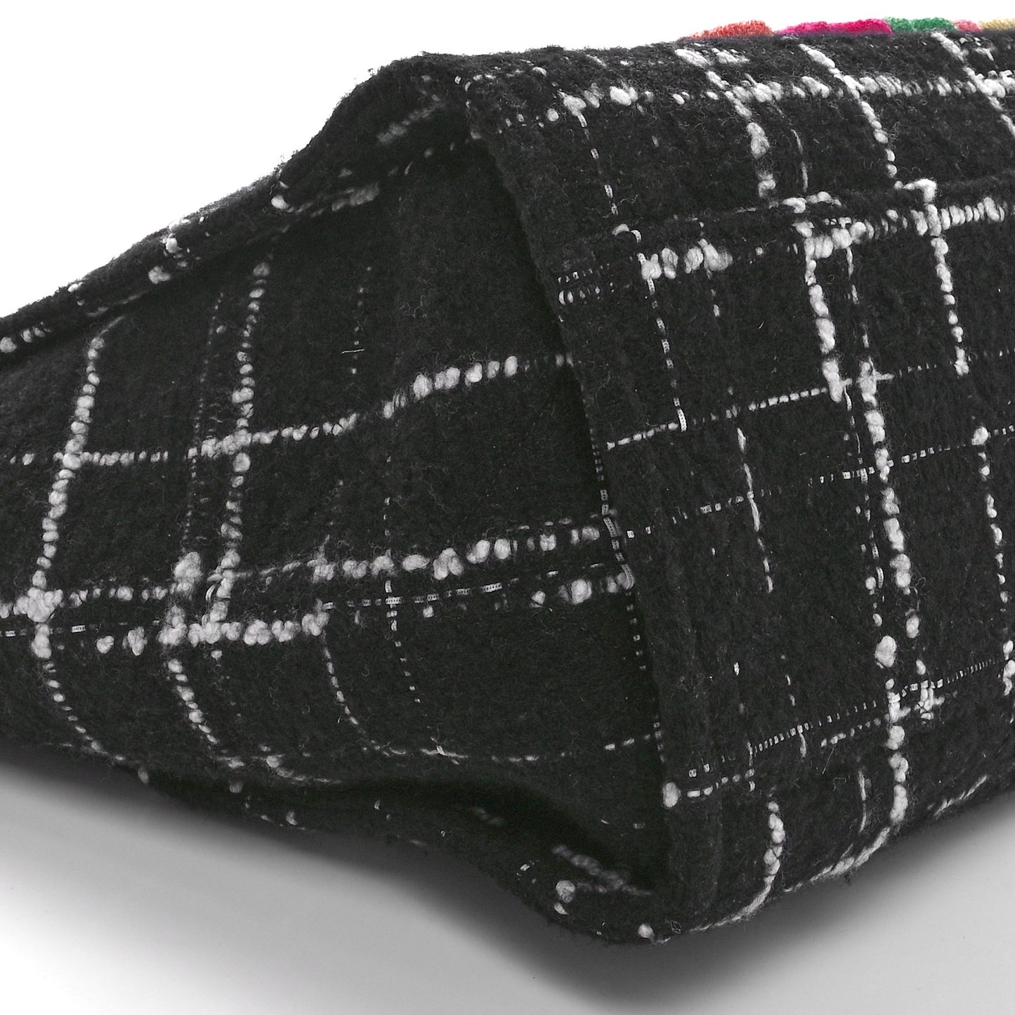 Tweed Medium Deauville Tote Black White Multicolor