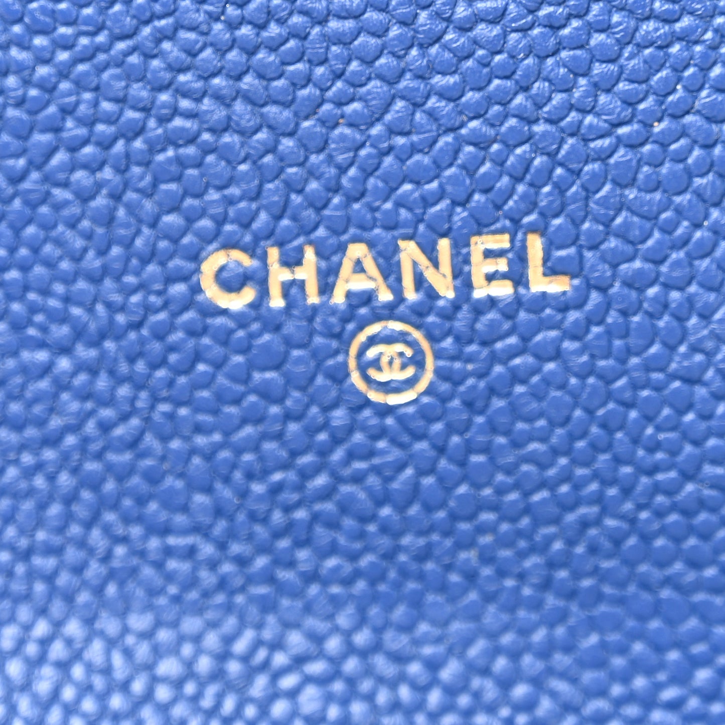 Caviar Quilted CC Box Gusset Flap Wallet Blue