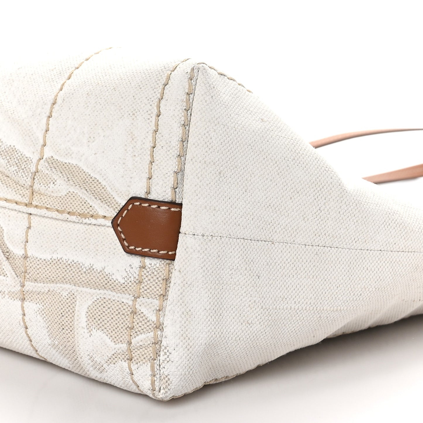 Mistolino Vitello Logo Tote Naturale Cognac