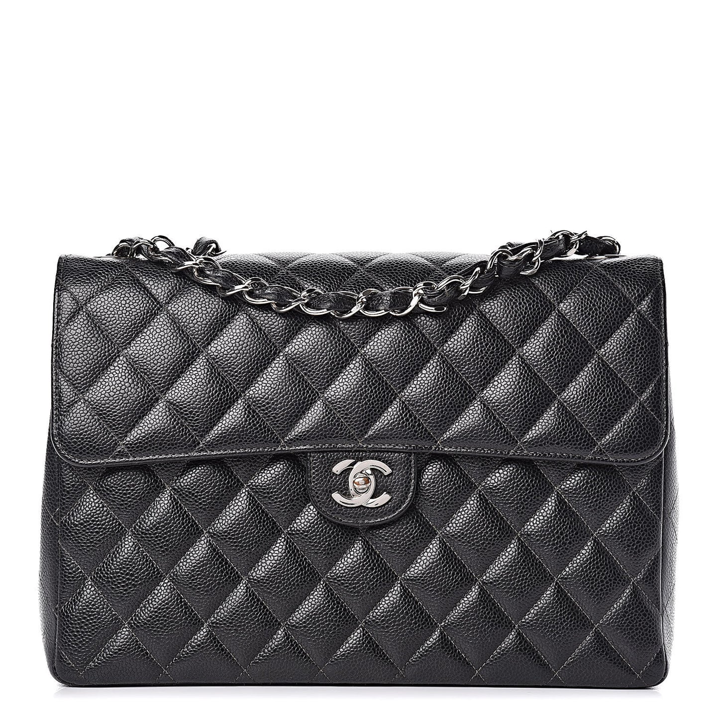 Caviar Quilted Jumbo Single Flap Black