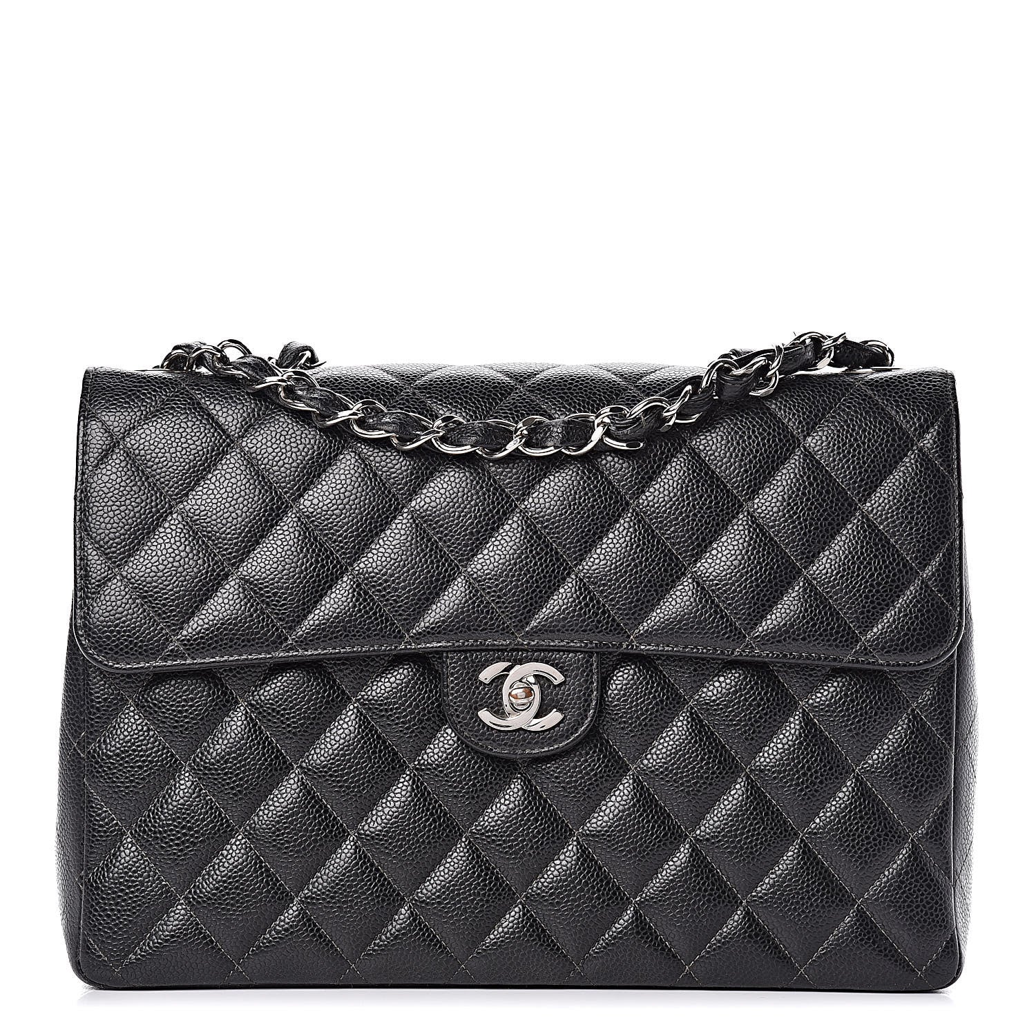 Chanel Caviar Quilted Jumbo Single Flap Black 1 of 15