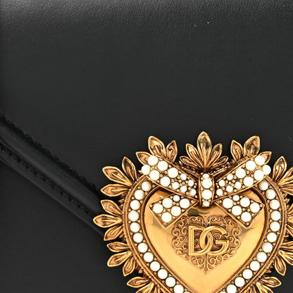 Dolce & Gabbana Smooth Calfskin Small Devotion Envelope Top Handle Bag Black 7 of 10