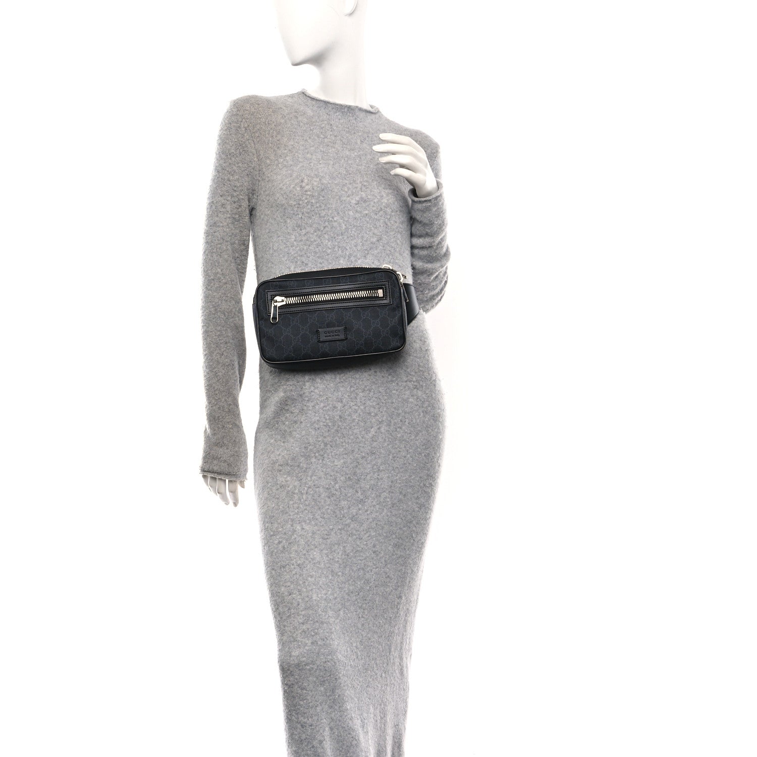 Gucci Soft GG Supreme Monogram Web Belt Bag Black Grey 2 of 10
