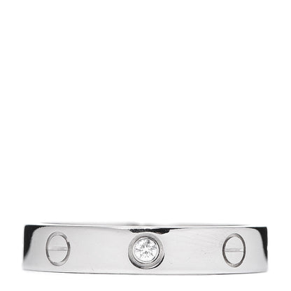 Cartier 18K White Gold Diamond 4mm LOVE Wedding Band Ring 58 8.25 1 of 3