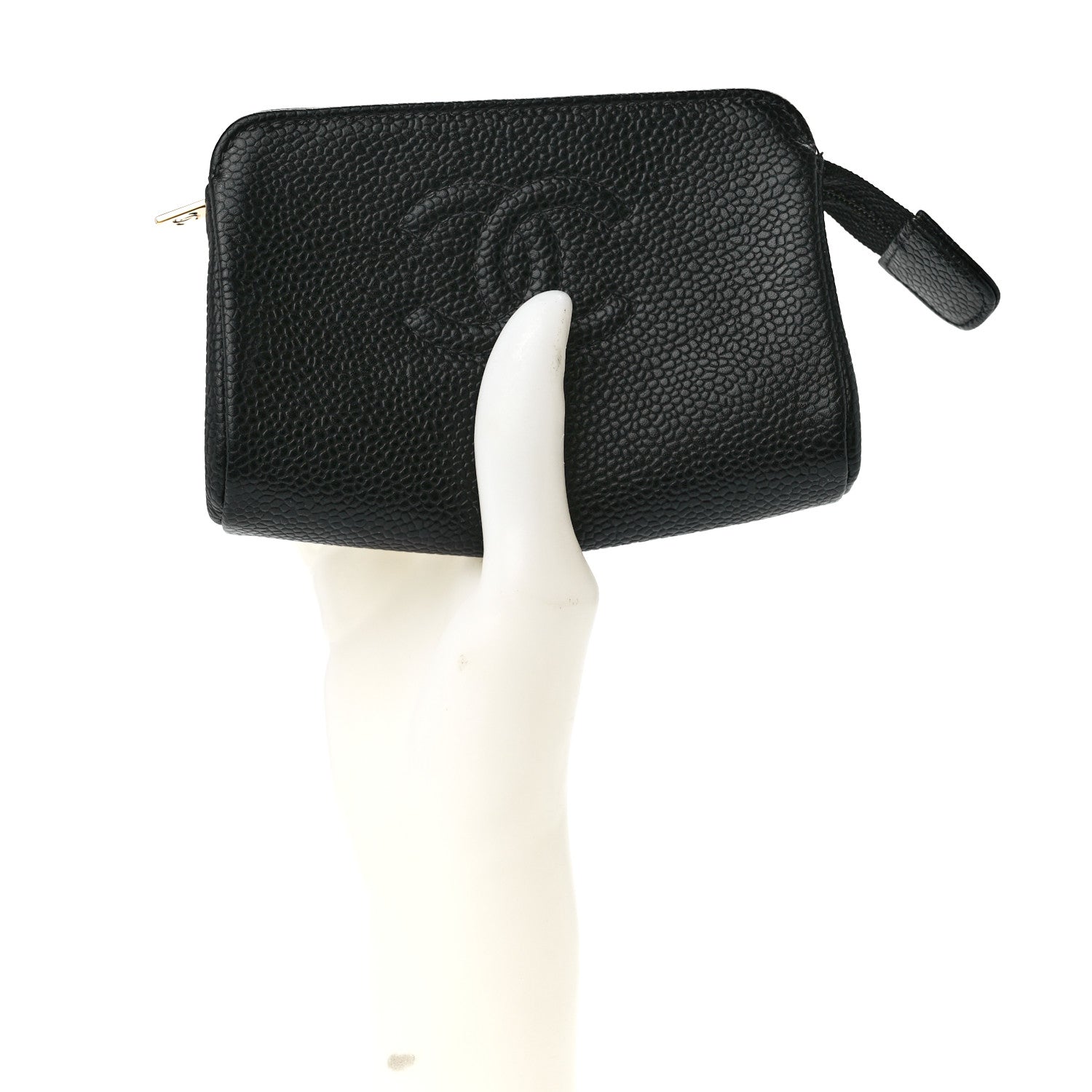 Chanel Caviar Timeless CC Cosmetic Pouch Bag Black 2 of 11