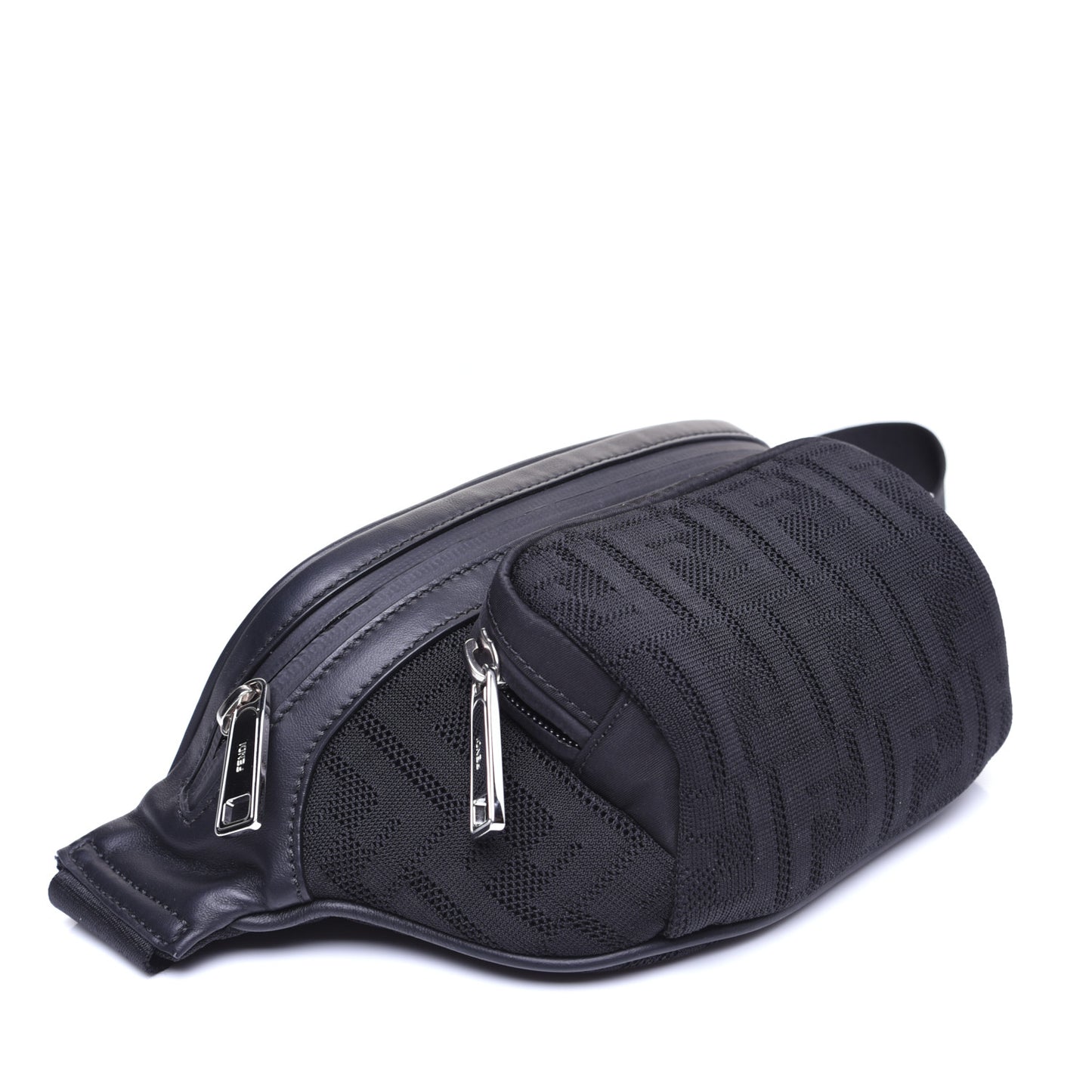 Neoprene Mesh Vitello Grace FF Pocket Belt Bag Black