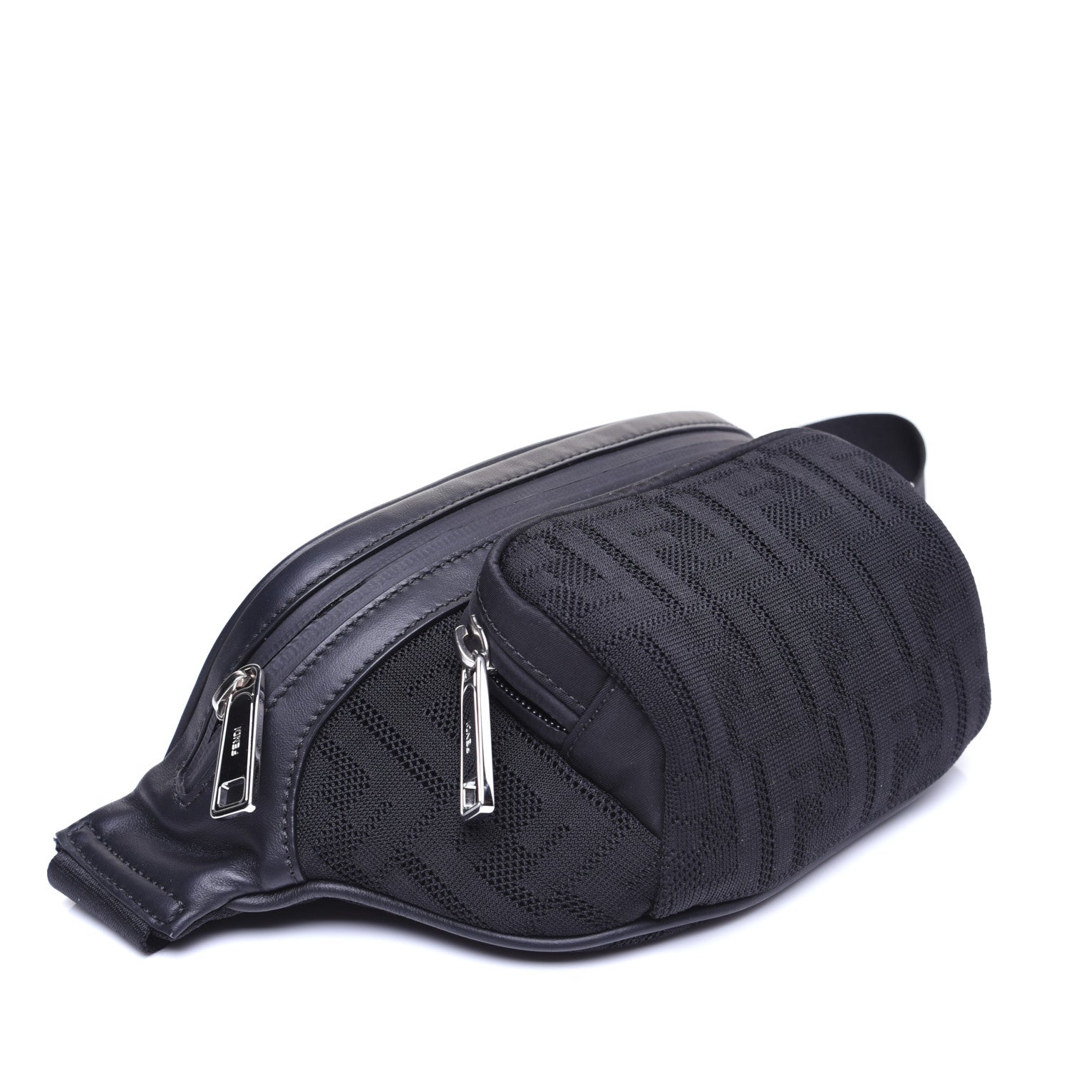 Fendi Neoprene Mesh Vitello Grace FF Pocket Belt Bag Black 6 of 11