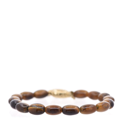 David Yurman 18K Yellow Gold Diamond Tiger's Eye 6mm Spiritual Beads Bracelet 1 of 4