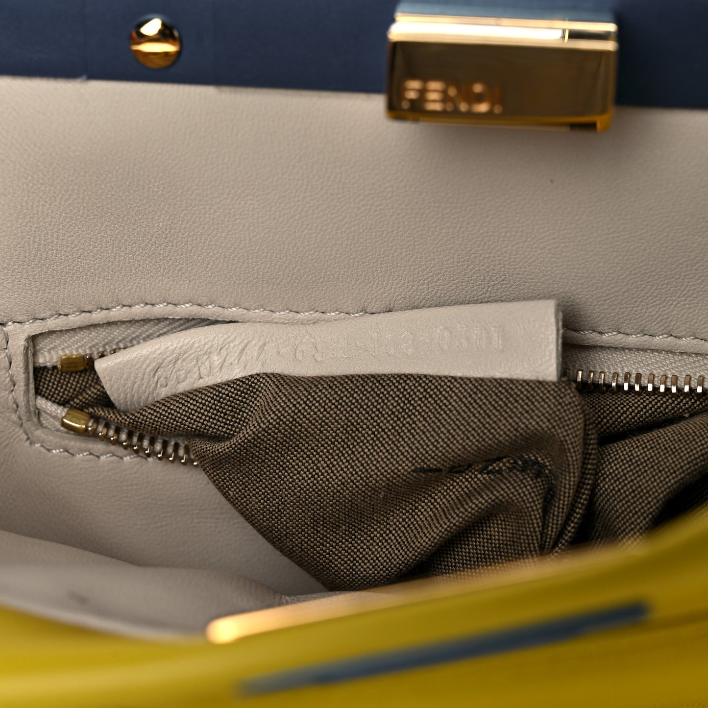 Nappa Colorblock Mini Peekaboo Iconic Satchel Lime Blue Royal Latte