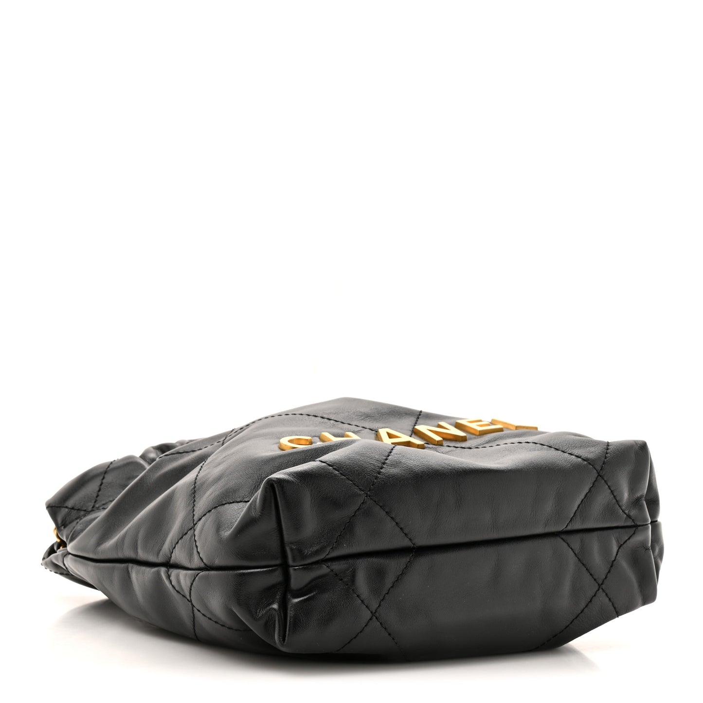 Shiny Calfskin Quilted Mini Chanel 22 Black