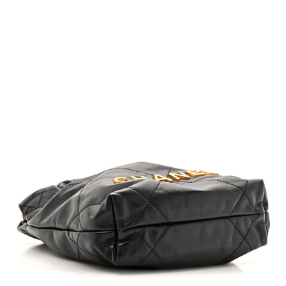 Chanel Shiny Calfskin Quilted Mini Chanel 22 Black 4 of 10