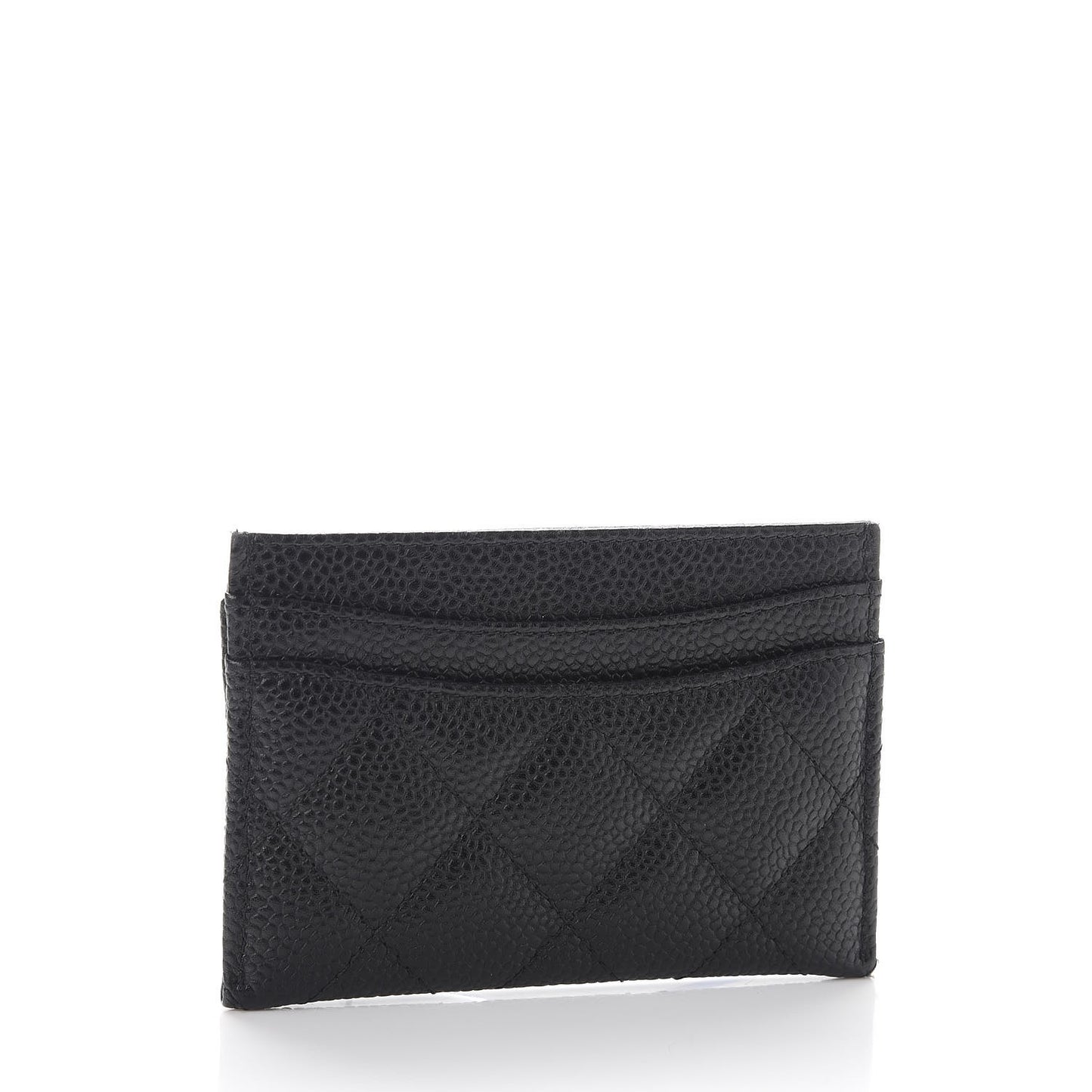 Caviar Quilted Card Holder Black
