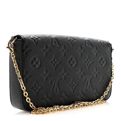 Louis Vuitton Empreinte Pochette Felicie Chain Wallet Black 3 of 15