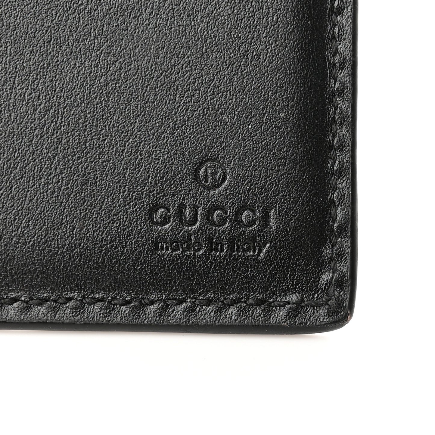 Calfskin GG Tennis Embossed Bi-Fold Wallet Black