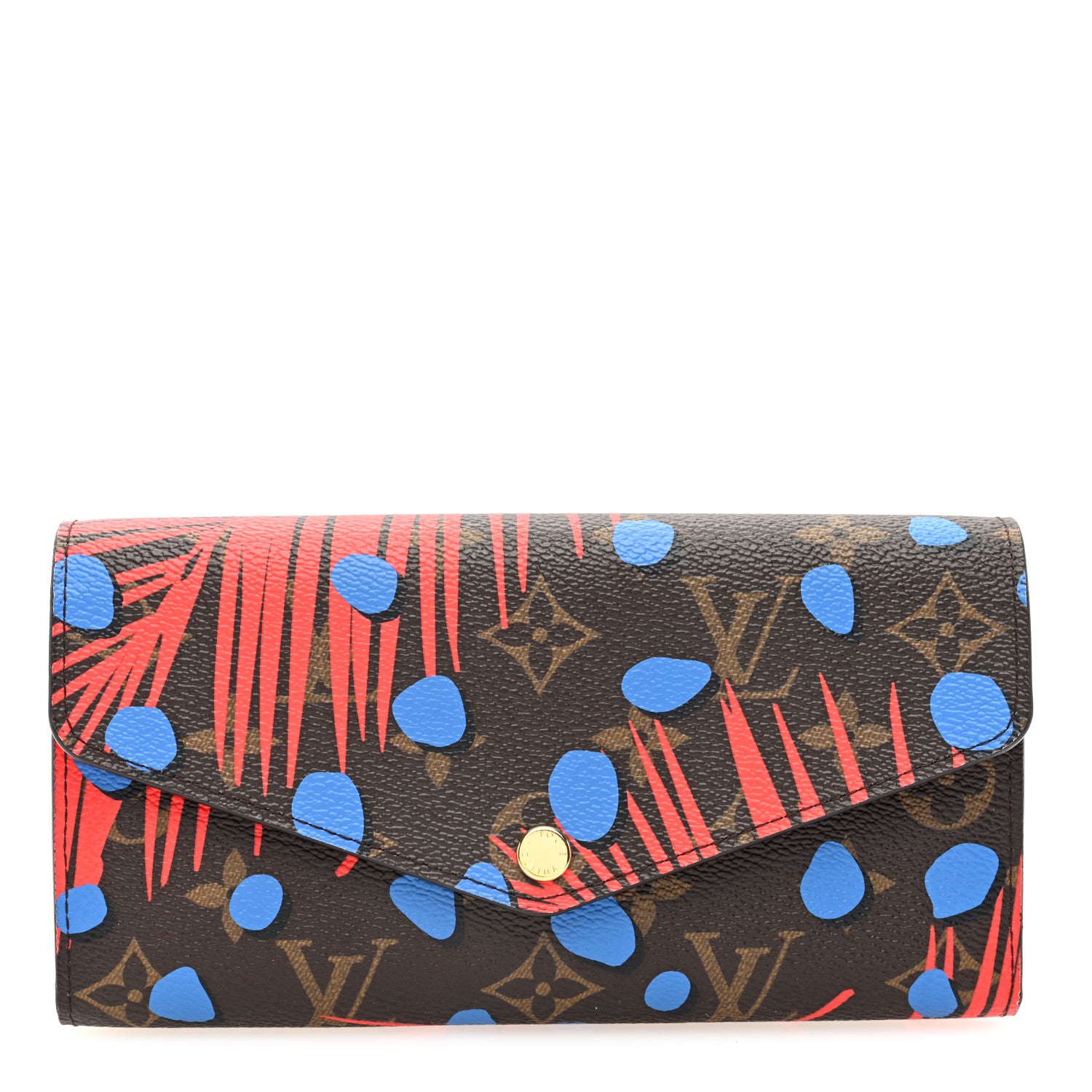 Louis Vuitton Monogram Jungle Dots Sarah Wallet Coquelicot Denim 1 of 7