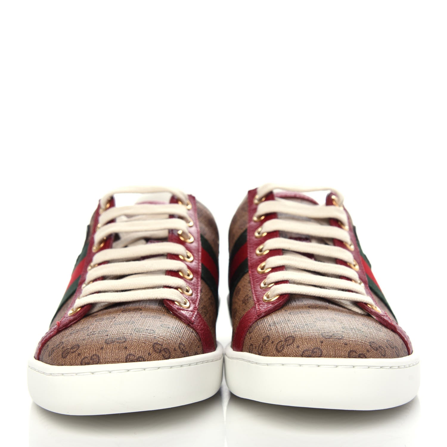 Gucci X DORAEMON Mini Vintage GG Supreme Monogram Web Womens Ace Sneakers 35.5 Beige Cherry Red 2 of 11