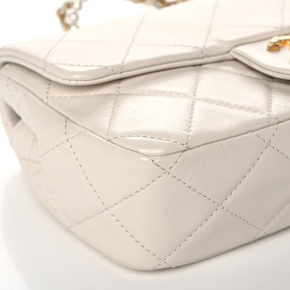 Chanel Calfskin Quilted Mini Crystal Pearls Rectangular Flap White 10 of 12