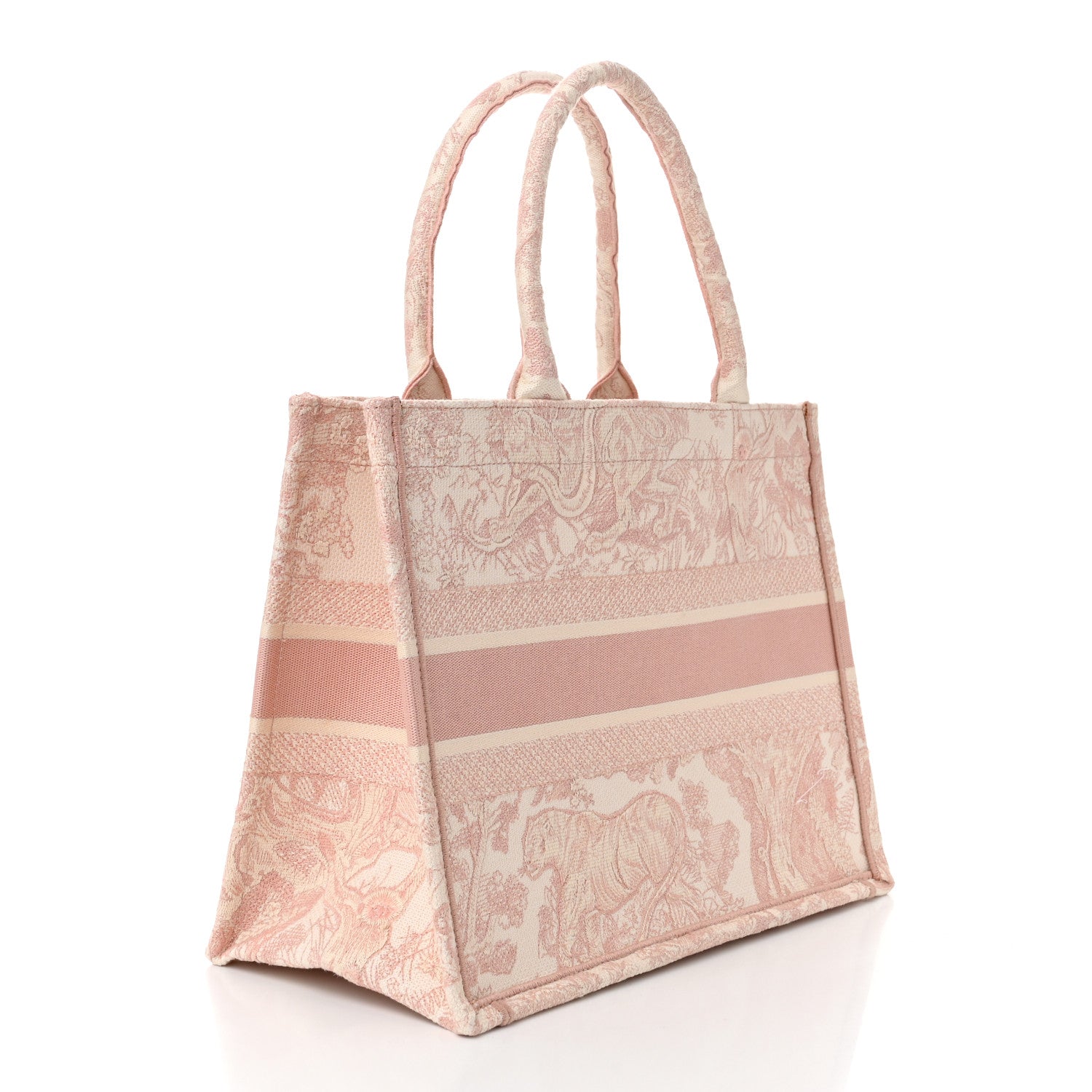 Christian Dior Canvas Toile De Jouy Embroidered Medium Book Tote Pink 3 of 11