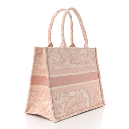 Christian Dior Canvas Toile De Jouy Embroidered Medium Book Tote Pink 3 of 11