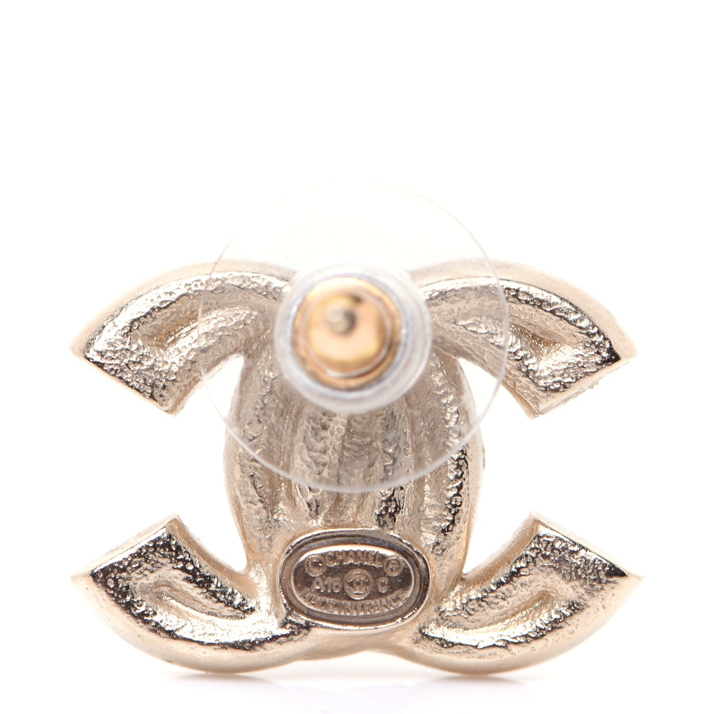 Crystal Double CC Earrings Light Gold