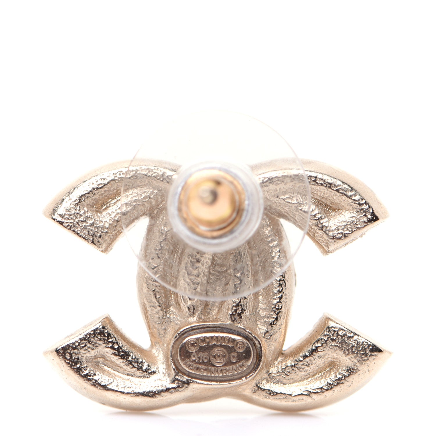 Chanel Crystal Double CC Earrings Light Gold 4 of 7
