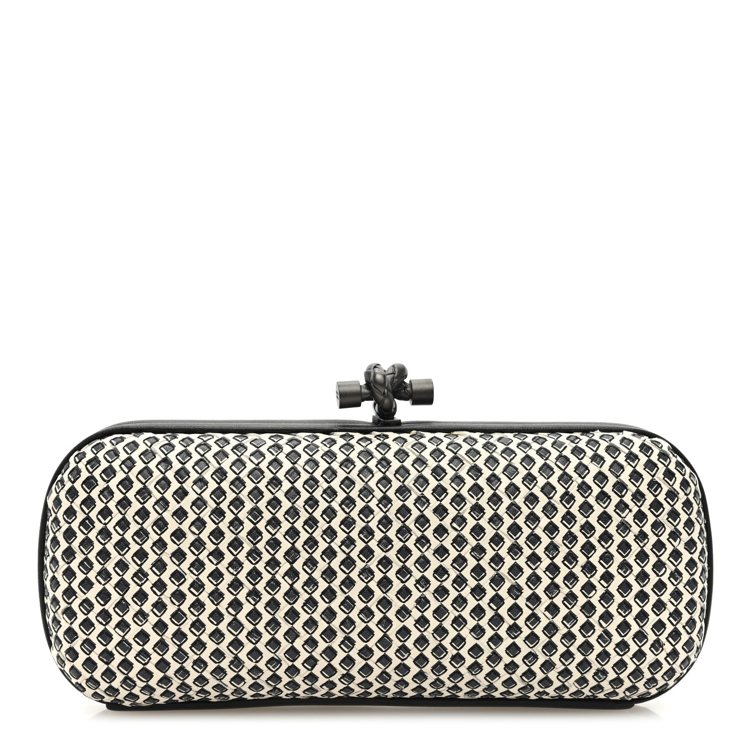 Bottega Veneta Nappa Printed Intrecciato Stretch Knot Clutch Black 1 of 8