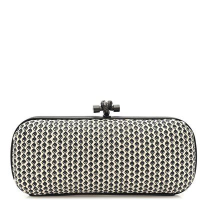 Bottega Veneta Nappa Printed Intrecciato Stretch Knot Clutch Black 1 of 8