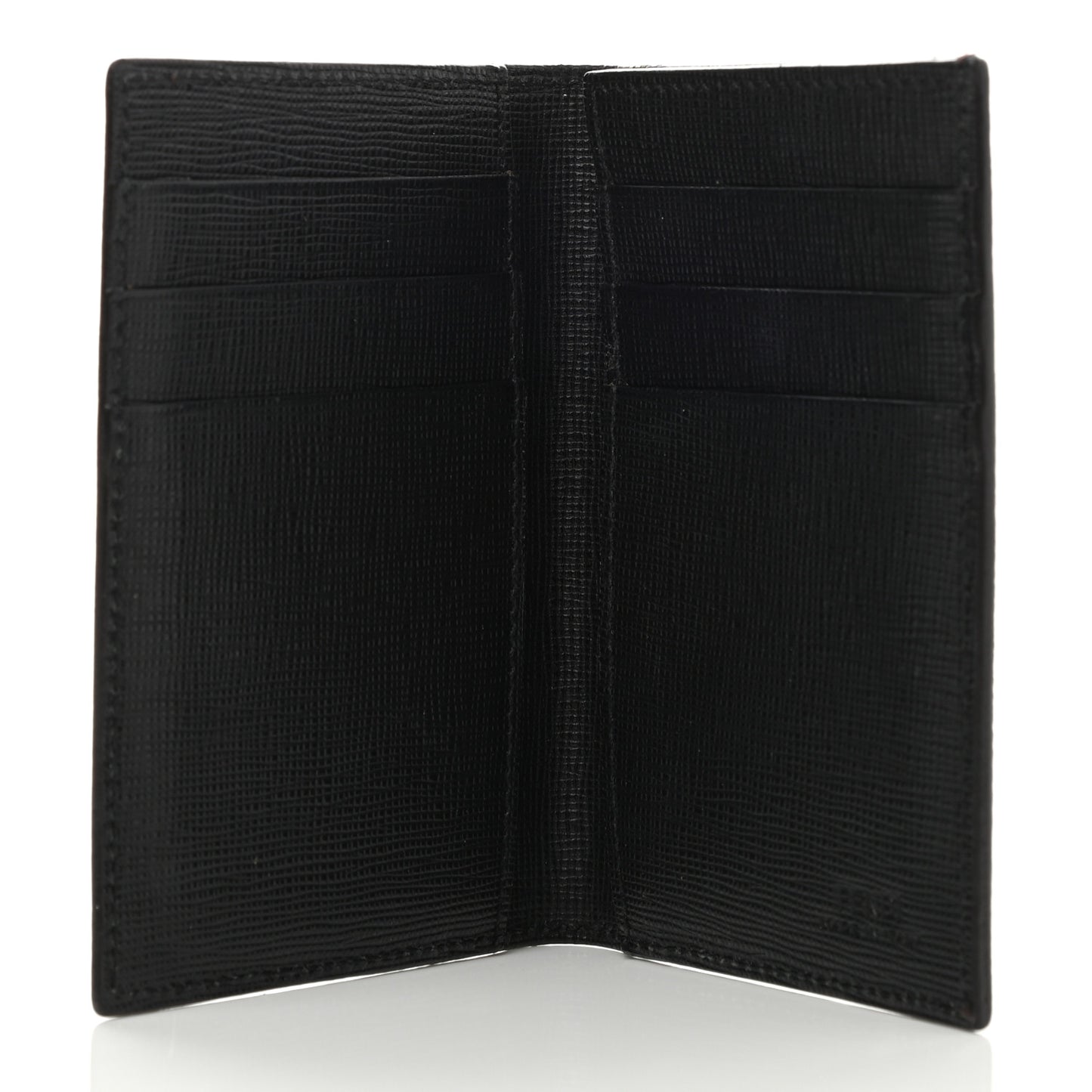 Zucca Spalmati Vitello Elite Double Fold Credit Card Case Tobacco Black