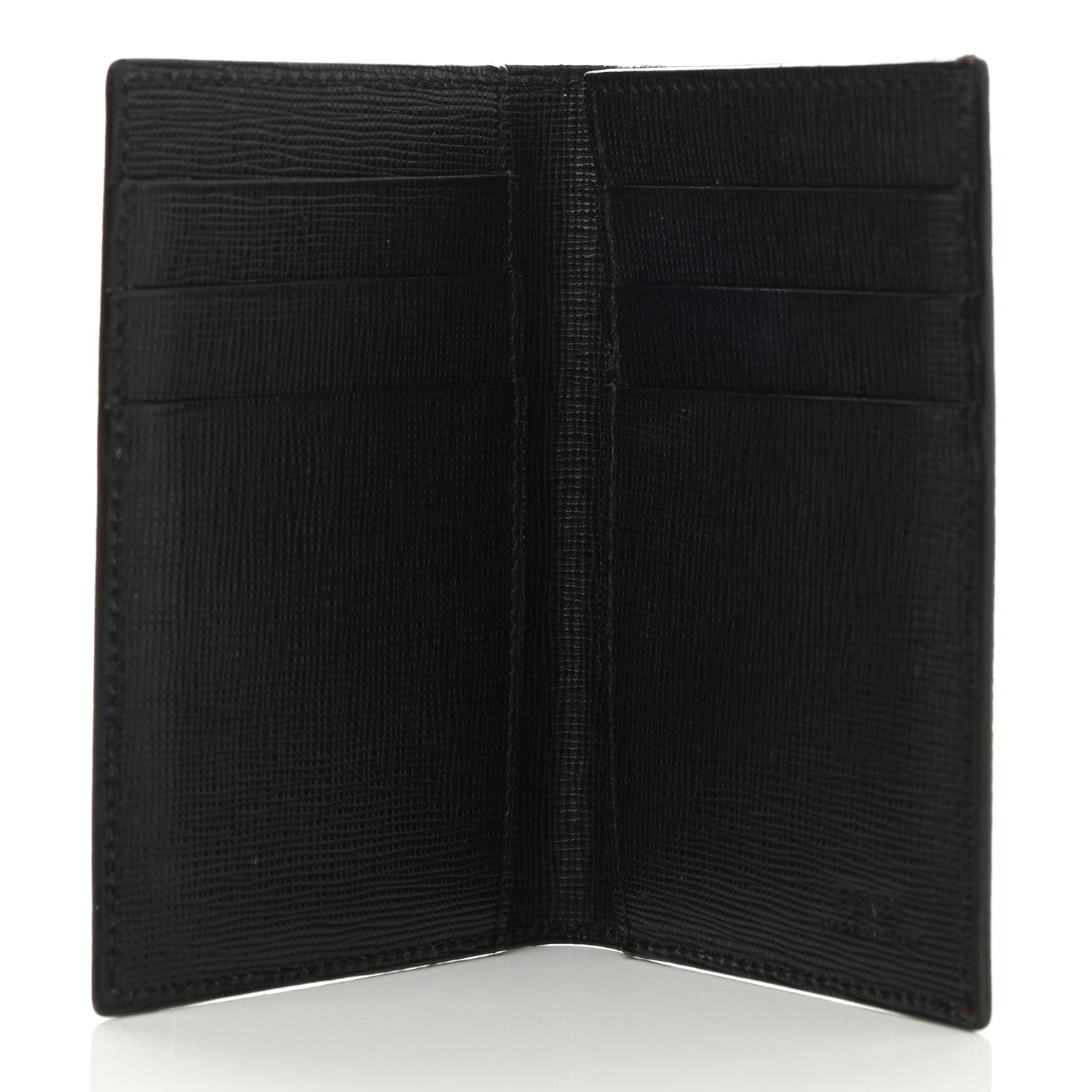 Fendi Zucca Spalmati Vitello Elite Double Fold Credit Card Case Tobacco Black 5 of 8
