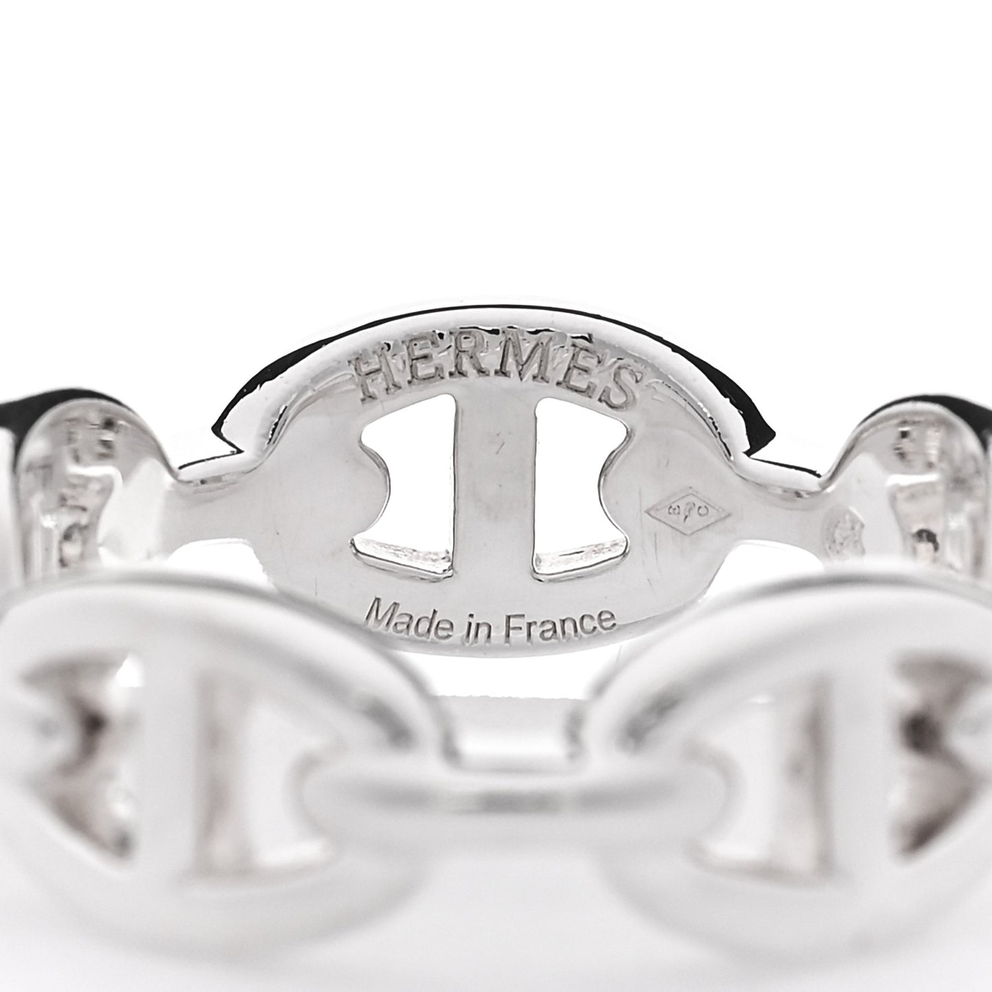 Sterling Silver PM Chaine d'Ancre Enchainee Band Ring 55 7.25