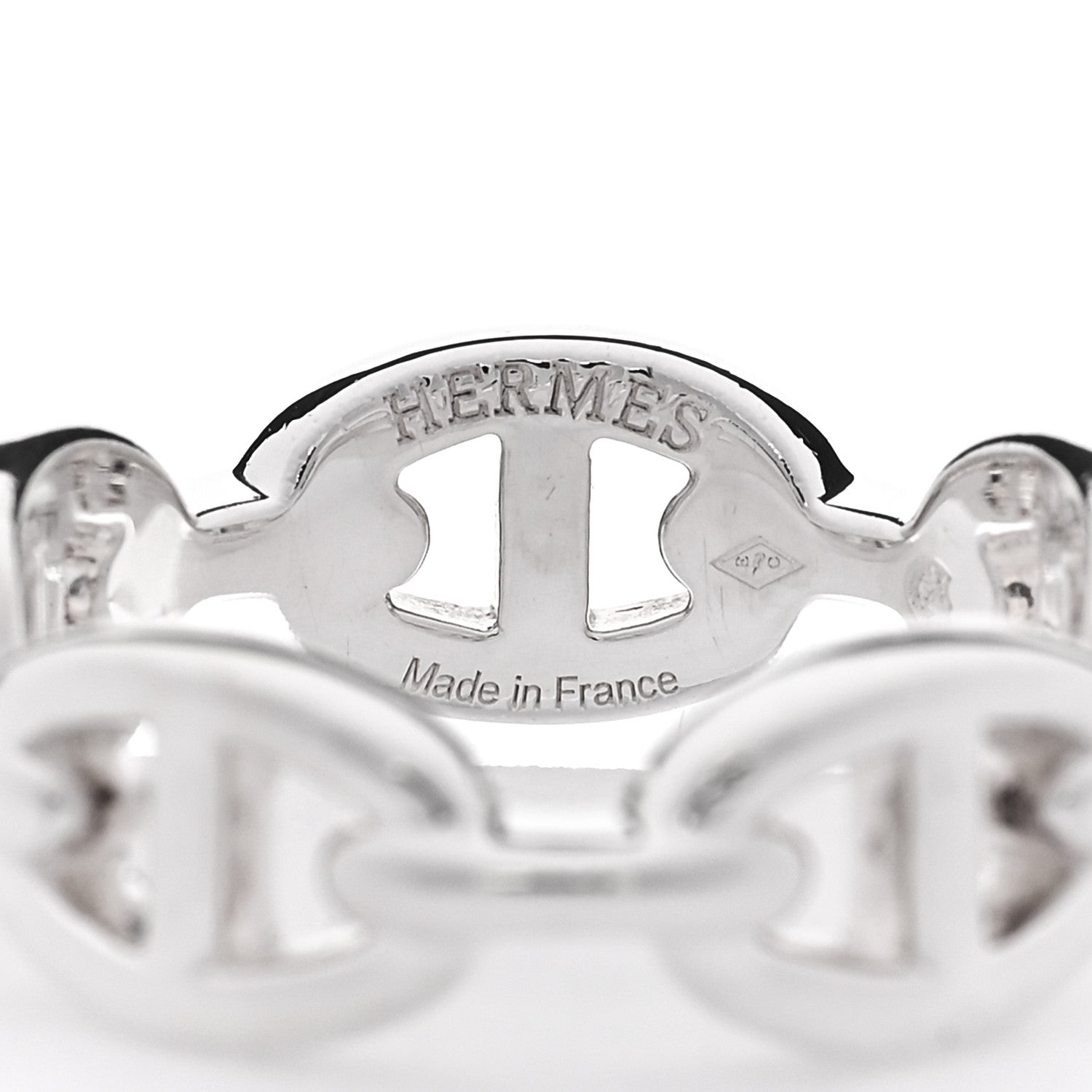 Hermes Sterling Silver PM Chaine d'Ancre Enchainee Band Ring 55 7.25 4 of 6