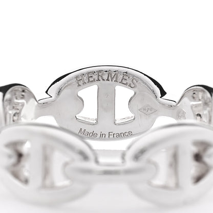 Hermes Sterling Silver PM Chaine d'Ancre Enchainee Band Ring 55 7.25 4 of 6