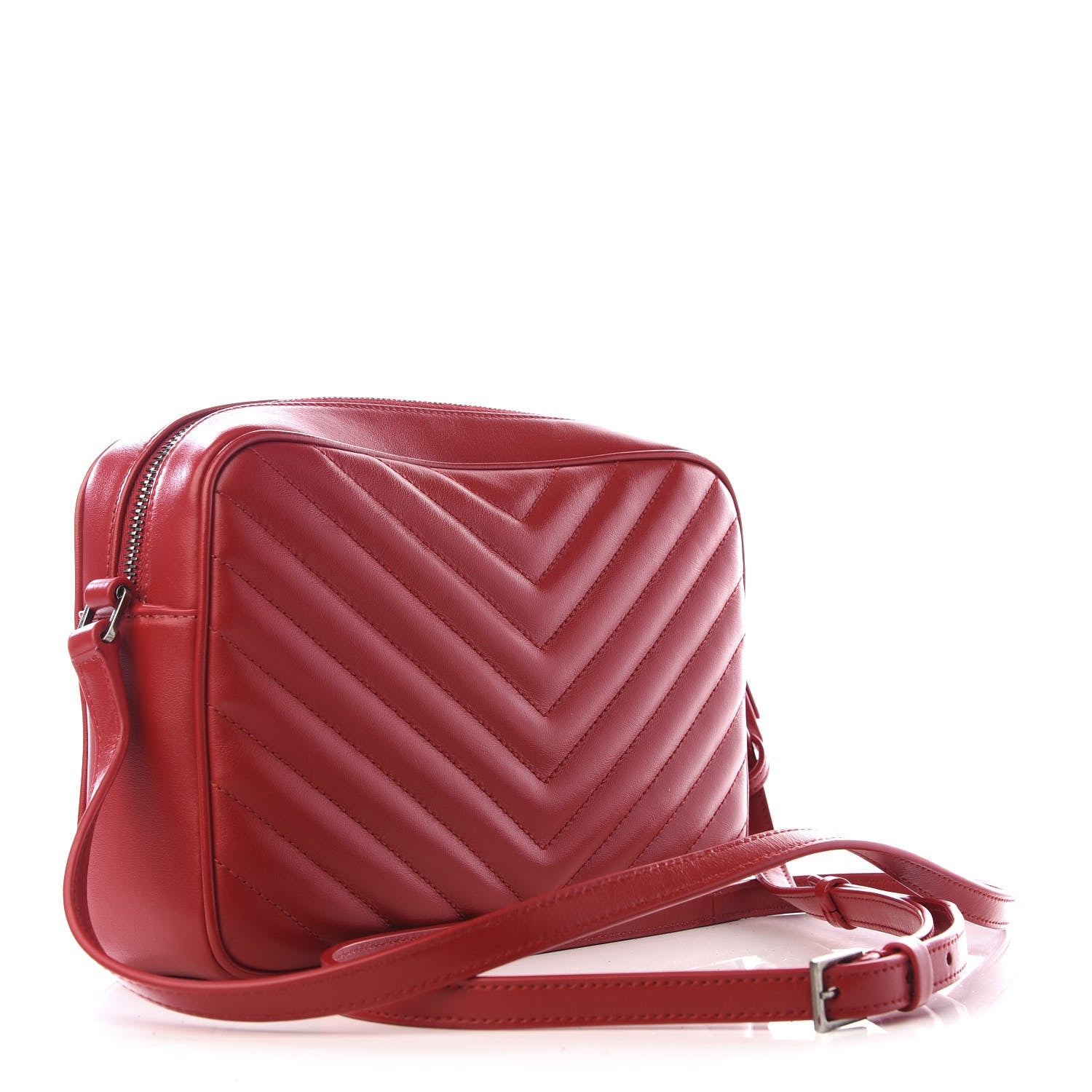 Saint Laurent Calfskin Matelasse Monogram Lou Camera Bag Rouge Eros 2 of 8