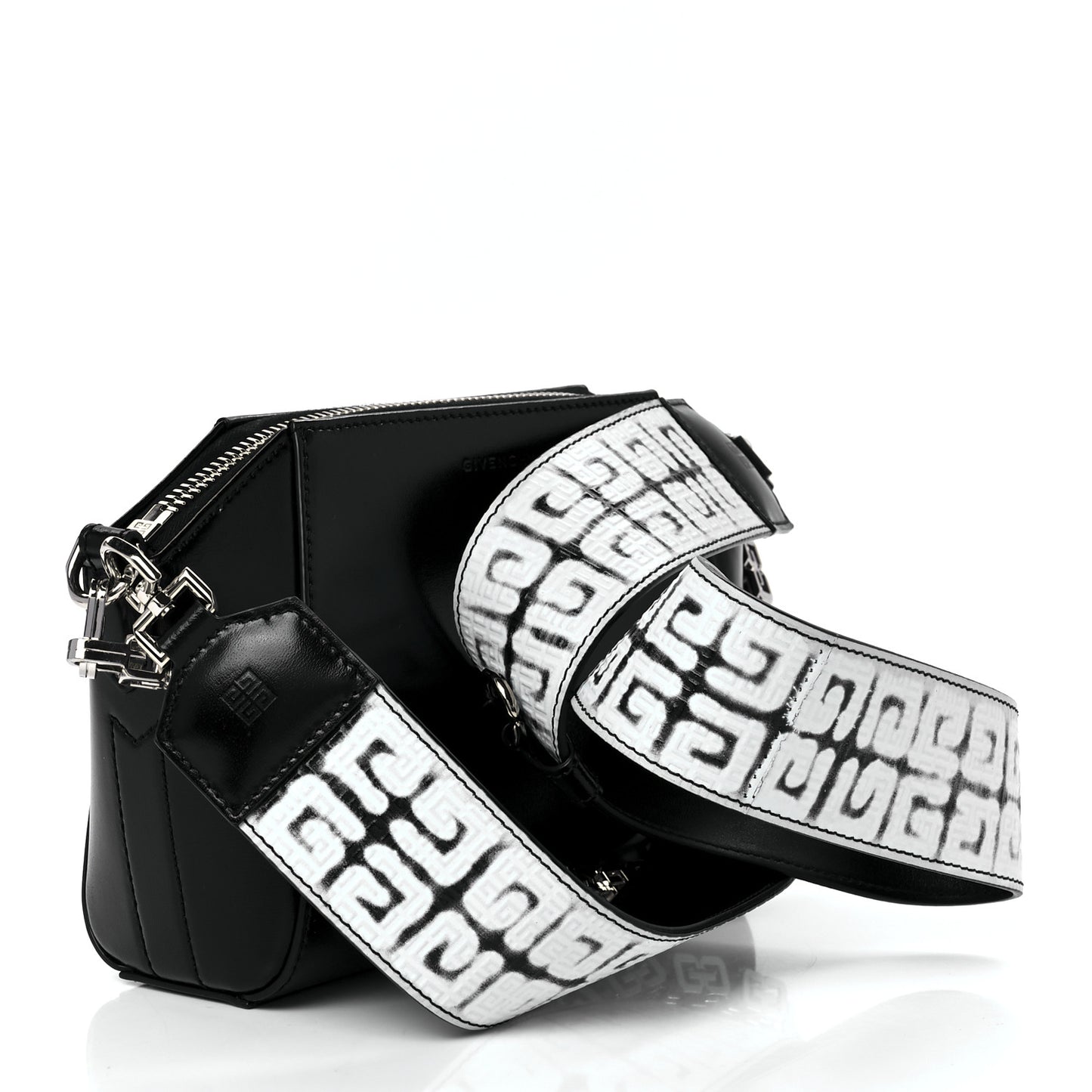 X CHITO Box Calfskin 4G Printed XS Graffiti Antigona Black White