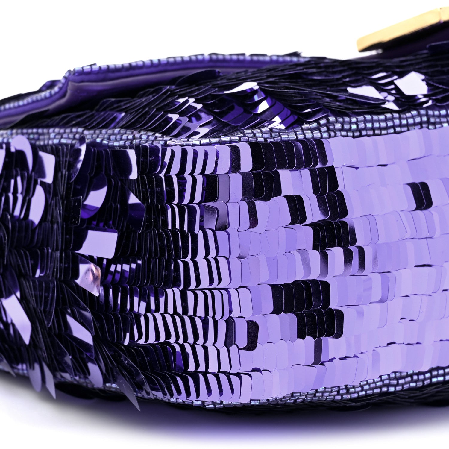 Fendi Sequin Paillettes Shiny Nappa Sex and the City Baguette Viola Purple Rain 10 of 10