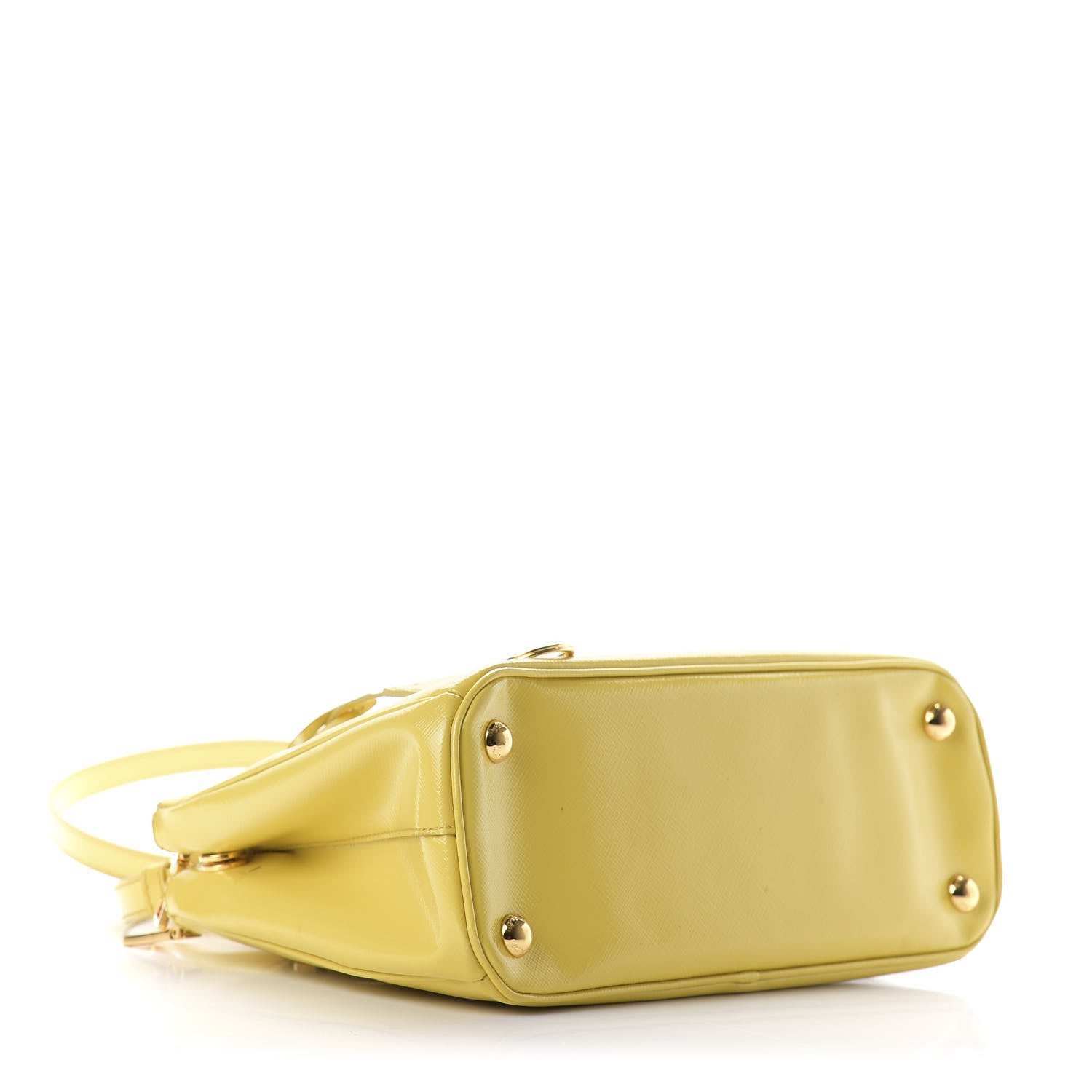 Prada Saffiano Vernice Mini Galleria Double Zip Tote Ananas 4 of 10