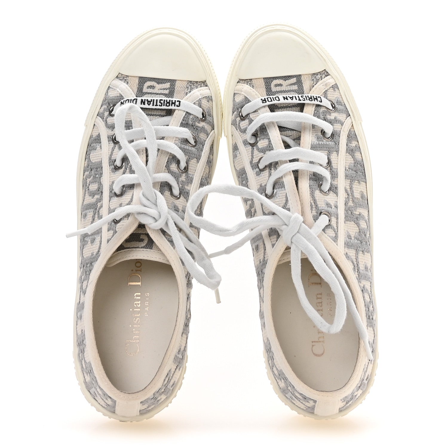 ディオール　Dior Walk'N'Dior オブリーク キャンバススニーカー グレー　サイズ37 gray stone Christian Dior Canvas Oblique Walk'N'Dior Low Top Sneakers 37 Grey