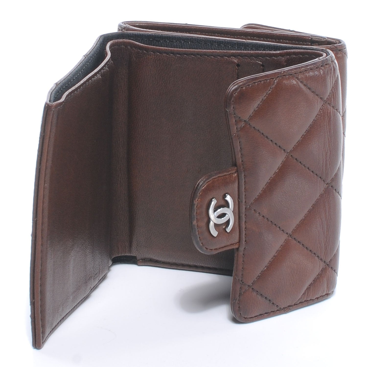 Chanel Lambskin Quilted Bi-Fold Wallet Brown 5 of 7