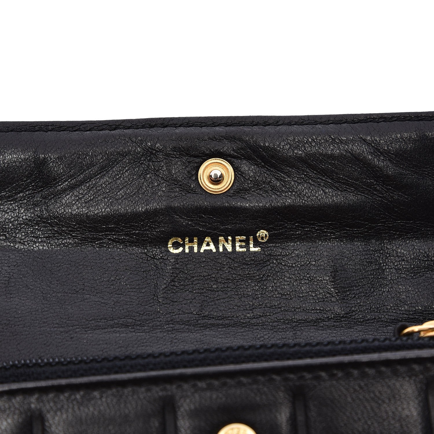 Chanel Lambskin Chocolate Bar Quilted Wallet Black 6 of 8