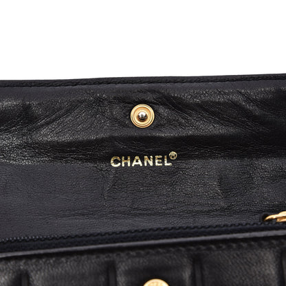 Chanel Lambskin Chocolate Bar Quilted Wallet Black 6 of 8