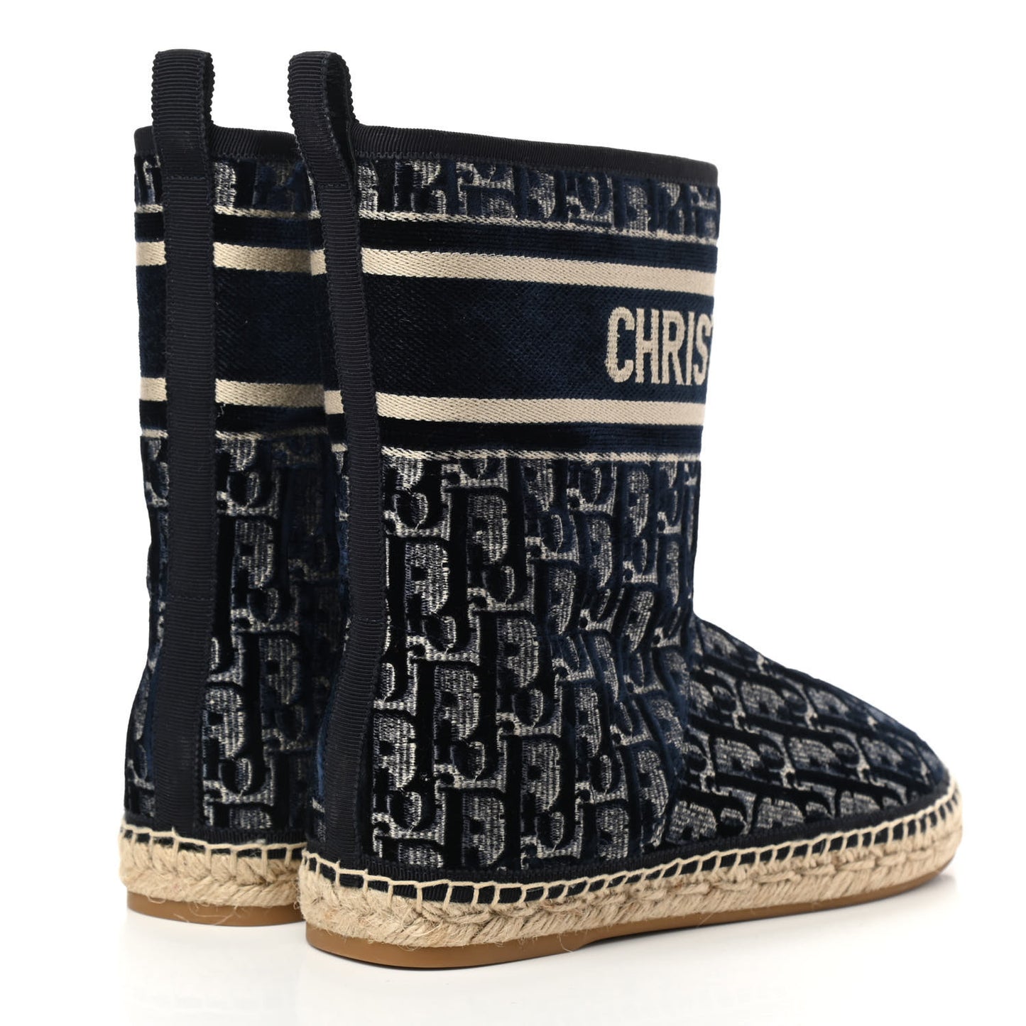 Velvet Oblique Granville Espadrille Boots 36.5 Deep Blue