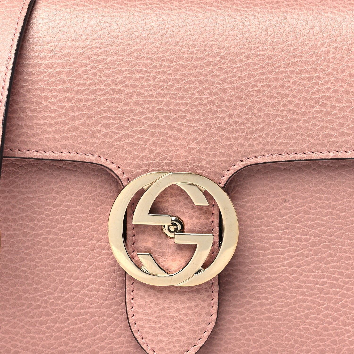 Gucci Dollar Calfskin Small Interlocking G Shoulder Bag Soft Pink 7 of 9