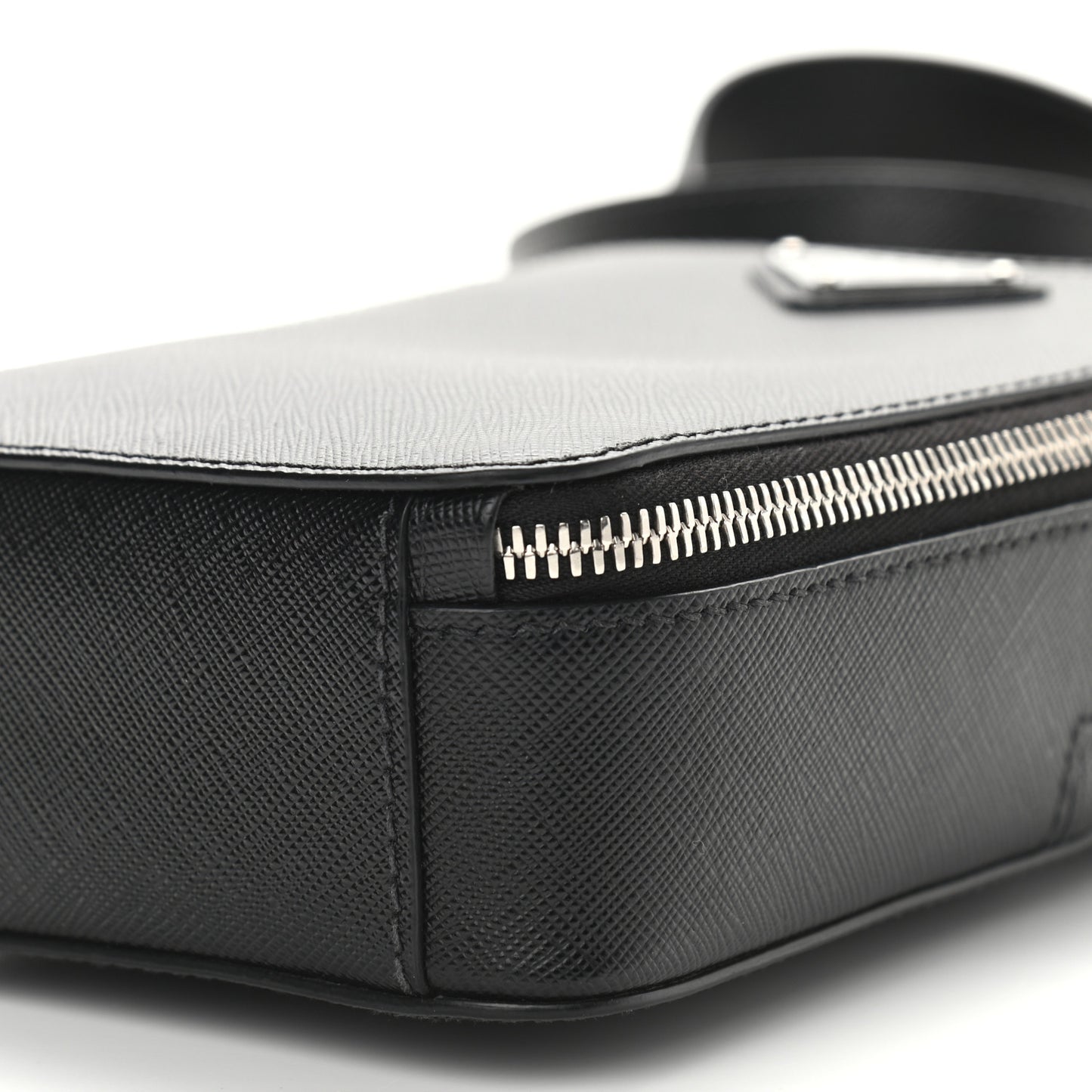 Saffiano Travel Brique Crossbody Messenger Bag Black