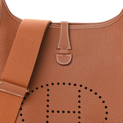 Hermes Taurillon Clemence Evelyne III PM Gold 8 of 10